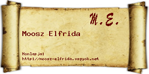 Moosz Elfrida névjegykártya